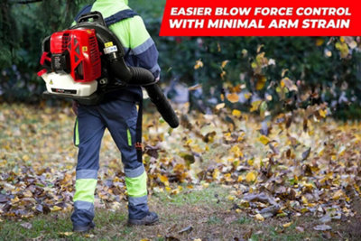BU-KO 63CC Petrol Backpack Leaf Blower - Powerful 2 Stroke Air Cooled Engine