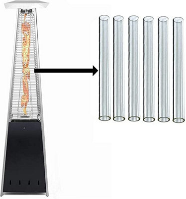 BU-KO Glass Tube Replacement for Pyramid Gas Heater pack of 6