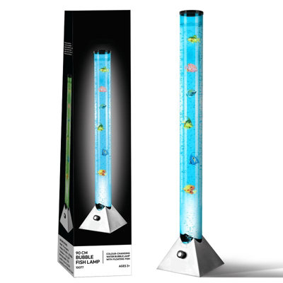 Bubble LED Fish Lamp with Floating Artificial Fishes 90cm Colour ...