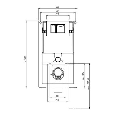 Bubly Bathrooms™ 0.74m Low Height Concealed Wall Hung Toilet Cistern Frame with Matt Gold Flush Plate - Front & Top Access
