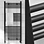 Bubly Bathrooms™ 300 x 800mm Matt Black Heated Bathroom Towel Warmer Ladder Rail Radiator