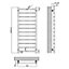 Bubly Bathrooms™ 500 x 1200mm Brushed Brass Heated Bathroom Towel Warmer Ladder Rail Radiator & Square Straight Radiator Valves