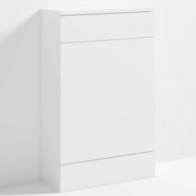 Bubly Bathrooms™ 500mm Back to Wall WC Unit Concealed Cistern Toilet Cabinet - Gloss White