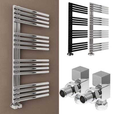 Bubly Bathrooms 500x1100 Chrome Designer Towel Rail Radiator with ...