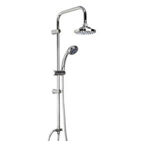 Bubly Bathrooms™ Adjustable Shower Kit with 3 Way Diverter - Fixed Over Head and Handset