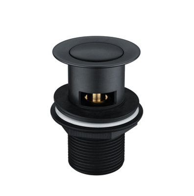 Bubly Bathrooms™ Bathroom Waterfall Black Matt Basin Sink Mono Mixer Single Lever Tap & Waste