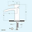 Bubly Bathrooms™ Bathroom Waterfall Black Matt Basin Sink Mono Mixer Single Lever Tap & Waste