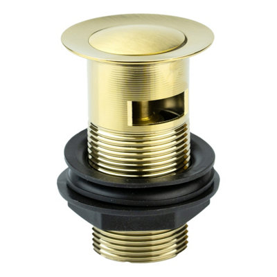 Bubly Bathrooms Brushed Brass Blade Basin Tap & Slotted Waste - 4