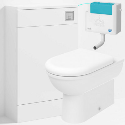 Bubly Bathrooms™ D Shape Back to Wall Toilet with 500mm WC Unit & Side ...