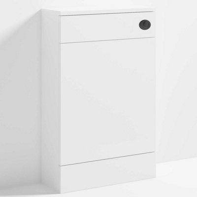 Bubly Bathrooms™ D Shape Back to Wall Toilet with 500mm WC Unit & Universal Concealed Cistern - Black Dual Flush Push Button