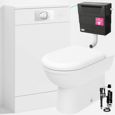 Bubly Bathrooms™ D Shape Back to Wall Toilet with 500mm WC Unit ...