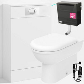 Bubly Bathrooms™ D Shape Back to Wall Toilet with 500mm WC Unit & Universal Concealed Cistern - Chrome Dual Flush Plate