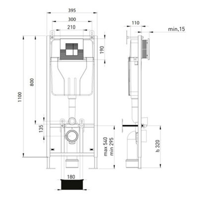 Bubly Bathrooms™ D Shape Rimless Wall Hung Toilet with 1.10m Concealed WC Cistern Frame -  Matt Gold Plate - 5