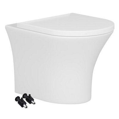 Bubly Bathrooms™ Rimless Wall Hung Toilet & Soft Close Seat with GROHE 0.82 - 0.98m Concealed WC Cistern Frame & Reversible Plate