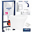 Bubly Bathrooms™ Rimless Wall Hung Toilet & Soft Close Seat with GROHE 1.13m Concealed WC Cistern Frame & Reversible Plate