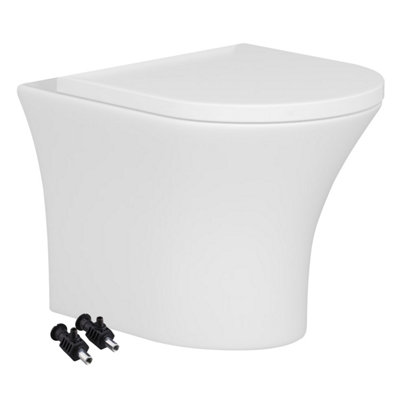 Bubly Bathrooms™ Rimless Wall Hung Toilet & Soft Close Seat with GROHE 1.13m Concealed WC Cistern Frame & Reversible Plate