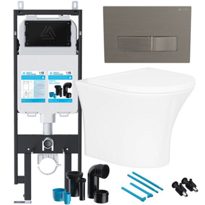 Bubly Bathrooms Rimless Wall Hung Toilet & Soft Close Seat with Viva ...