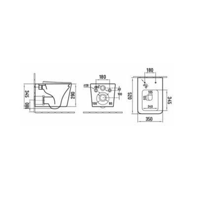 Bubly Bathrooms™ Square Rimless 2.0 Wall Hung Toilet with 1.10m Concealed WC Cistern Frame - Polished Chrome Plate - 4