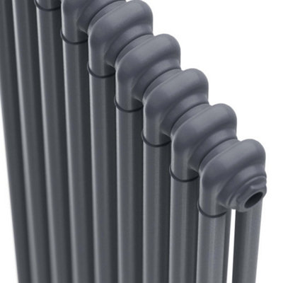 Bubly Bathrooms Steel 2 Column Vertical Radiator with Matching Feet ...