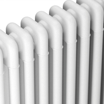 Bubly Bathrooms™ Steel 3 Column Radiator 600x1010 Horizontal & Matching Feet - White