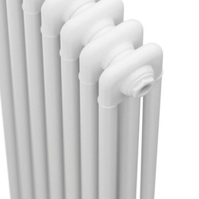 Bubly Bathrooms White Vertical 3 Column Steel Radiator 1800x425mm High ...