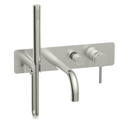 Bubly Core Wall Mounted Bath & Shower Mixer - Brushed Nickel