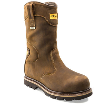 Buckbootz B701SMWP Waterproof Safety Rigger Work Boots Dark Brown - Size 8