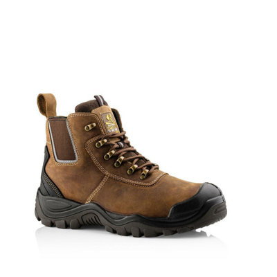 Buckbootz BHYB2BR Anti-Scuff Safety Work Boots Brown - Size 11
