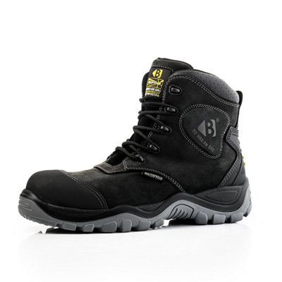 Buckbootz BSH012 Bang Guardz Waterproof Safety Work Boots Black (Sizes 6-13)