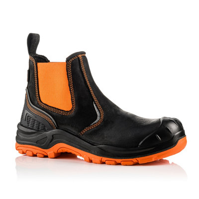 Buckbootz BUCKZVIZ Waterproof Hi-Vis Safety Dealer Work Boots Orange - Size 6