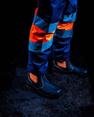 Buckbootz BUCKZVIZ Waterproof Hi-Vis Safety Dealer Work Boots Orange - Size 6
