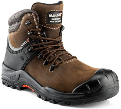 Buckbootz NKZ102BR Nubuckz Non-Metallic Safety Work Boots Dark Brown - Size 9