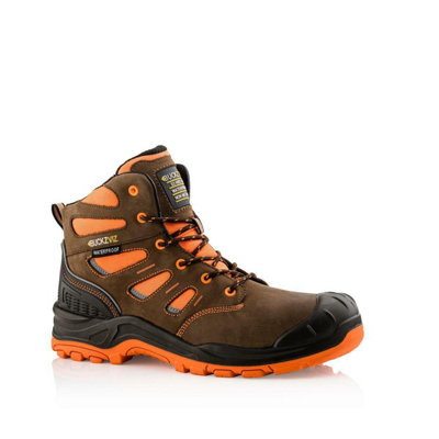 Buckbootz S3 brown/orange composite toe-cap/midsole safety boot BVIZ2