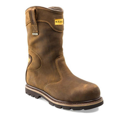 Buckbootz SBP brown leather steel toe/midsole safety work rigger boot B701