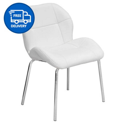 Bucket Racing Dining Chairs x8 In White - INCLUDES FREE DELIVERY