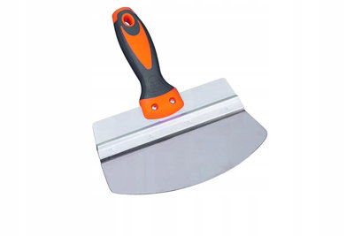 STAINLESS STEEL DRYWALL BUCKET SCOOP KNIFE 165mm/ WOODEN HANDLE/ BLACK LINE