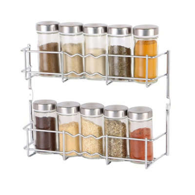 Buckingham 2 Tier Cupboad Spice / Herb Jar Organising Rack , width 28 cm