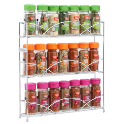 Buckingham 3 Tier Free Standing Spice & Herb Rack Jar Holder Organiser ...