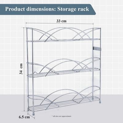Buckingham 3 Tier Free Standing Spice & Herb Rack Jar Holder Organiser ...