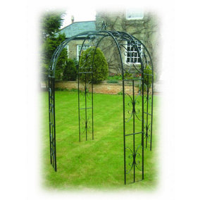 Buckingham 4 Way Gazebo (Inc Ground Spikes) Garden Feature - Solid Steel - L167.6 x W167.6 x H238.8 cm