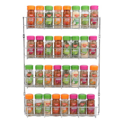 Buckingham 5 Tier Spice & Herb Rack Heavy Duty Chrome Wall Mounted ...