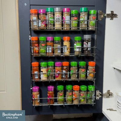 Buckingham 5 Tier Spice & Herb Rack Heavy Duty Chrome Wall Mounted ...