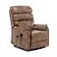 BUCKINGHAM DUAL MOTOR ELECTRIC RISE RECLINER BONDED LEATHER ARMCHAIR SOFA MOBILITY CHAIR (Tan)