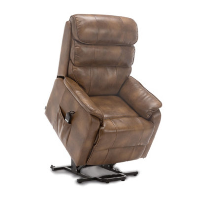Buckingham Dual Motor Electric Rise Recliner Bonded Leather Armchair Sofa Mobility Chair (Tan)