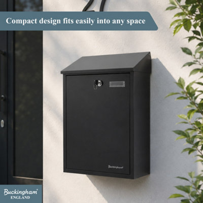 Buckingham Extra Large Black Wall Mounted Lockable Post Box