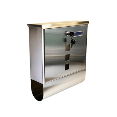 Buckingham Large Stainless Steel Wall Mounted Lockable Post Box with ...