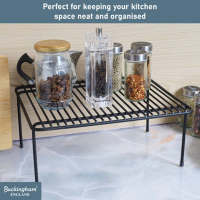 Buckingham Premium Jar Holder Rack Black Kitchen Cupboard Shelf Storage ...