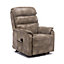 BUCKINGHAM SINGLE MOTOR ELECTRIC RISE RECLINER BONDED LEATHER ARMCHAIR SOFA MOBILITY CHAIR (Stone)