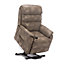 BUCKINGHAM SINGLE MOTOR ELECTRIC RISE RECLINER BONDED LEATHER ARMCHAIR SOFA MOBILITY CHAIR (Stone)