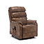 BUCKINGHAM SINGLE MOTOR ELECTRIC RISE RECLINER BONDED LEATHER ARMCHAIR SOFA MOBILITY CHAIR (Tan)